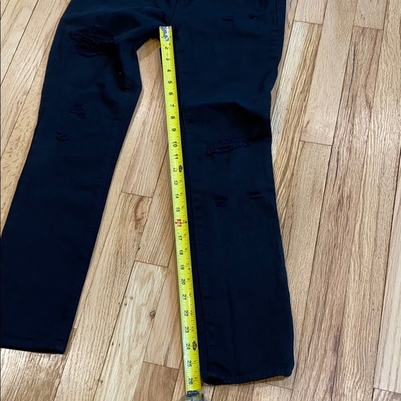 gap black distressed girlfriend jeans 25R - Picture 7 of 8